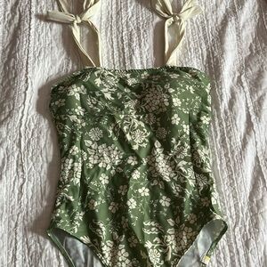 Green Floral One-Piece Swimsuit